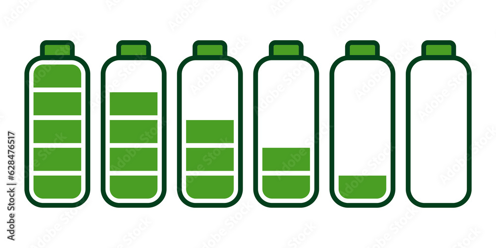 Fototapeta premium battery charge status symbol set