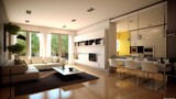 modern interior open space design modular, generative ai