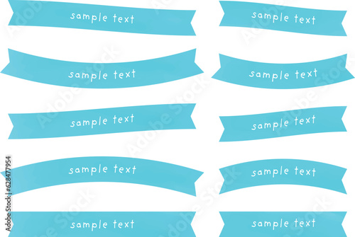 かわいい水彩の手書き風リボンセット　Hand drawn style cute watercolor vector ribbon set