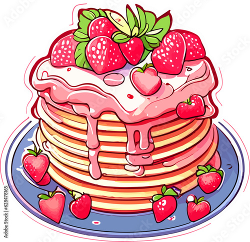 Strawberry pie topping dessert bakery berry sweet baked cream homemade tasty