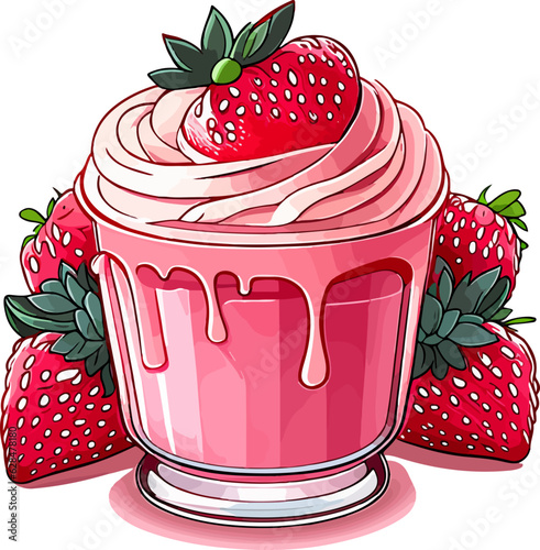 Strawberry mousse topping dessert bakery berry sweet baked cream homemade tasty