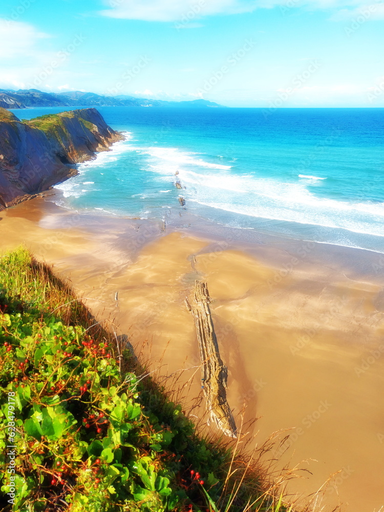 flysch from Zumaia, Euskadi, are perfectly delimited rock strata that ...