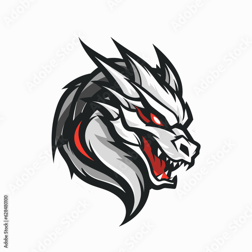 Esport vector logo dragon, dragon icon, dragon head, vector, sticker