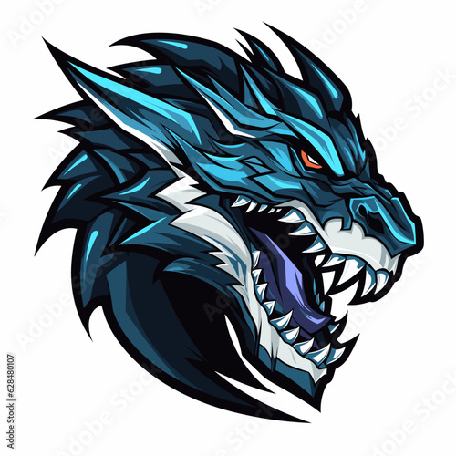 Esport vector logo dragon, dragon icon, dragon head, vector, sticker
