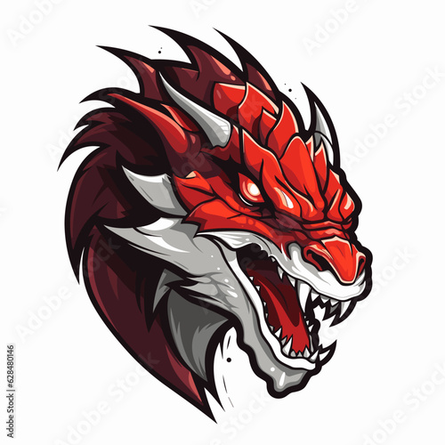 Wallpaper Mural Esport vector logo dragon, dragon icon, dragon head, vector, sticker Torontodigital.ca