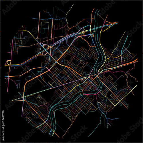 Colorful Map of Saint-Hyacinthe, Quebec with all major and minor roads.