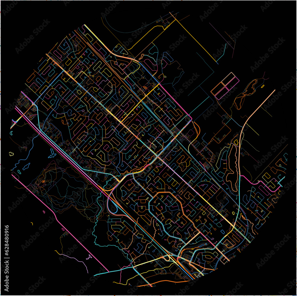Colorful Map of Blainville, Quebec with all major and minor roads