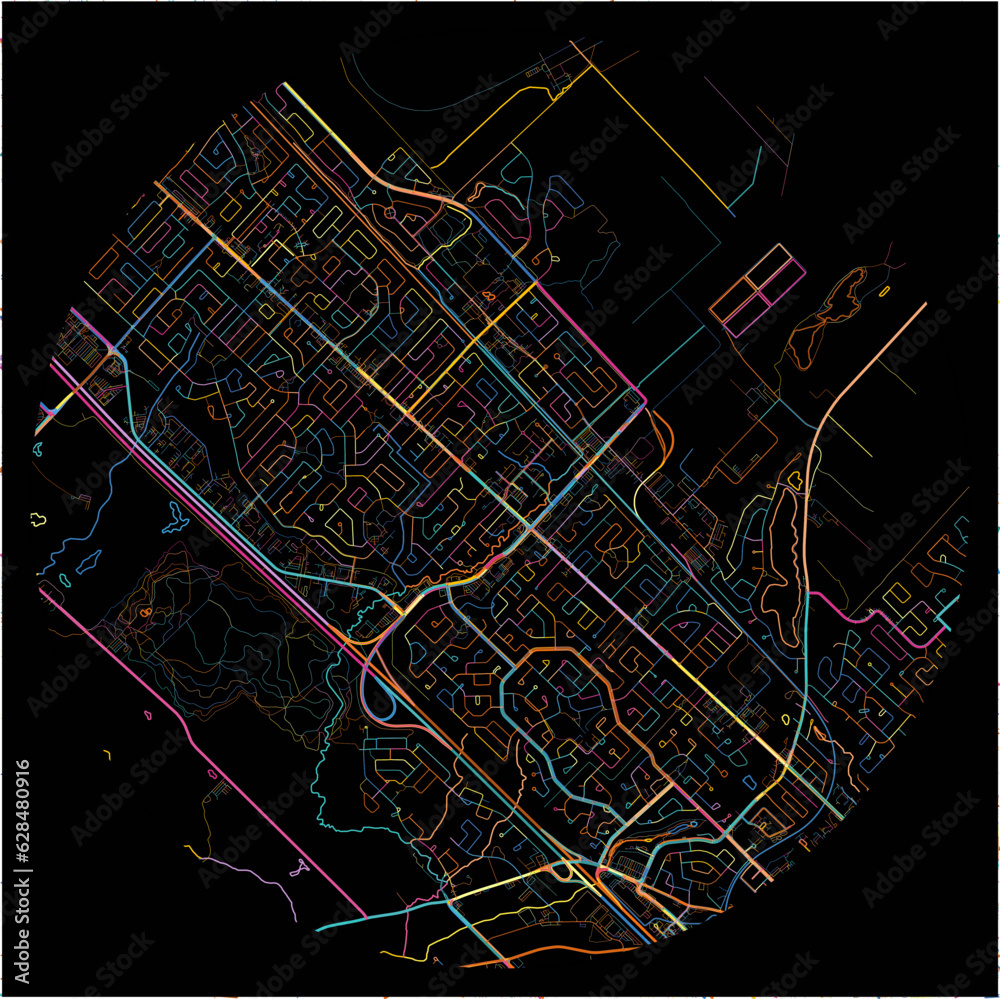 Colorful Map of Blainville, Quebec with all major and minor roads.