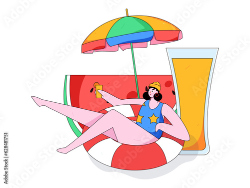 24 solar terms and great heat character flat vector concept operation hand drawn illustration
