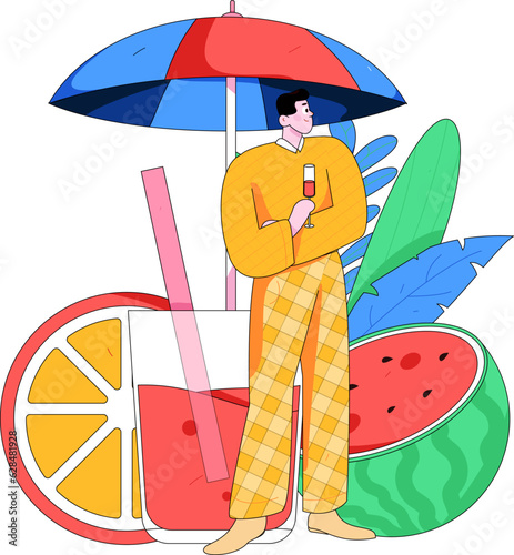 24 solar terms and great heat character flat vector concept operation hand drawn illustration
