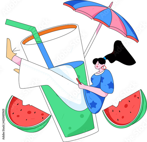 24 solar terms and great heat character flat vector concept operation hand drawn illustration
