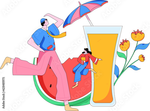 24 solar terms and great heat character flat vector concept operation hand drawn illustration
