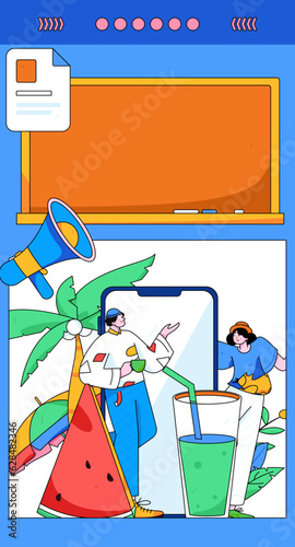 24 solar terms and great heat character flat vector concept operation hand drawn illustration
