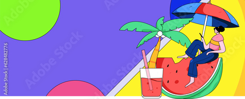 24 solar terms and great heat character flat vector concept operation hand drawn illustration
