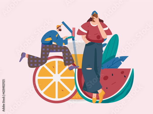 24 solar terms and great heat character flat vector concept operation hand drawn illustration
