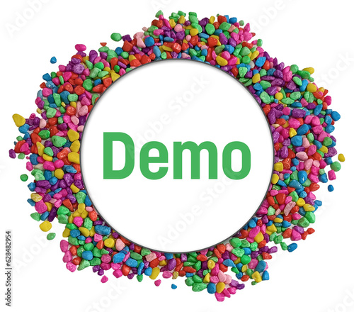 Demo Colorful Stones Background Circle Text 