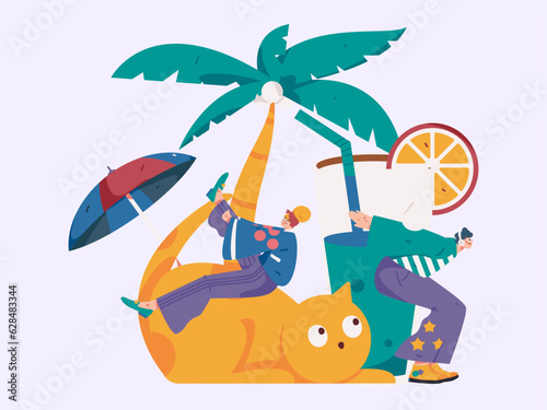 24 solar terms and great heat character flat vector concept operation hand drawn illustration
