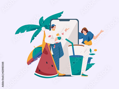 24 solar terms and great heat character flat vector concept operation hand drawn illustration
