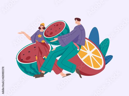 24 solar terms and great heat character flat vector concept operation hand drawn illustration
