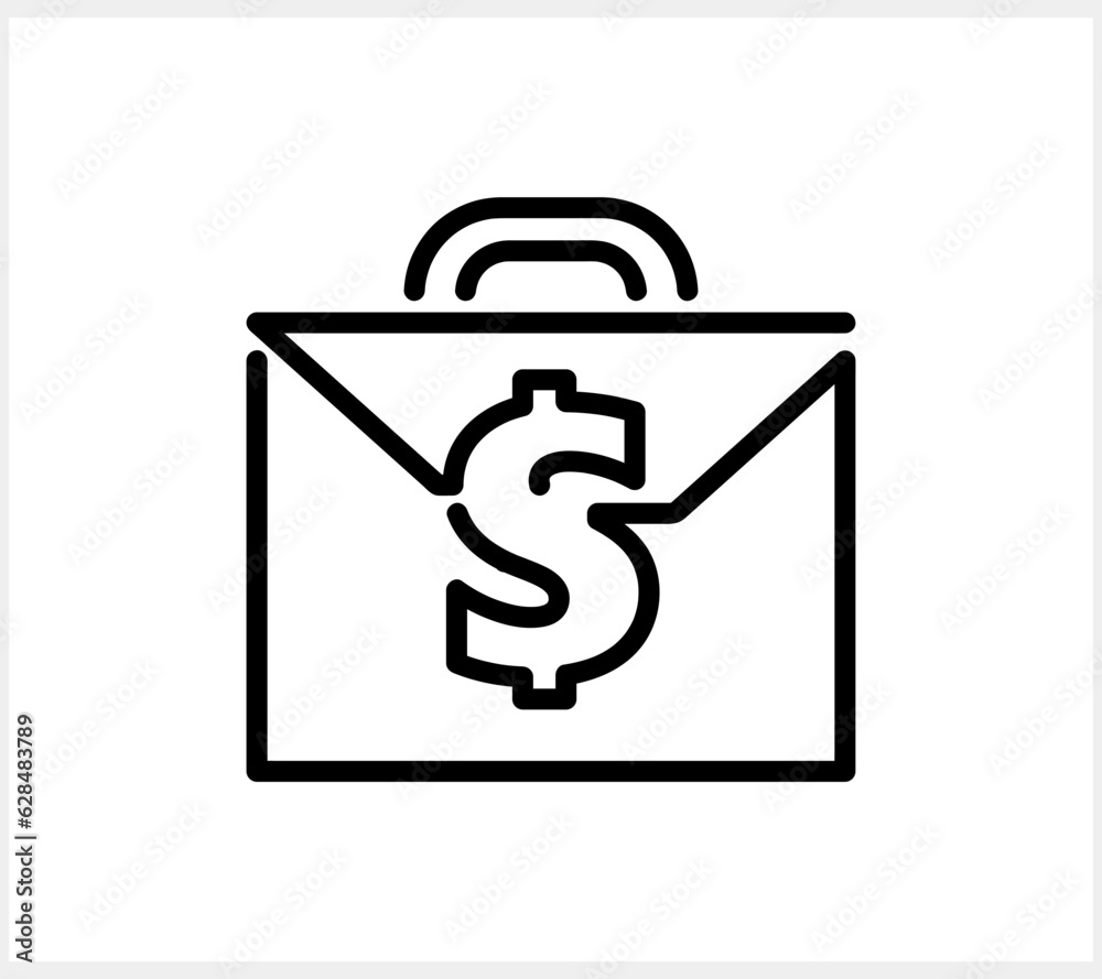 Dollar briefcase icon Suitcase icon isolated Business bag clipart Baggage vector stock illustration EPS 10 Dollar briefcase icon Suitcase icon isolated Business bag clipart Baggage vector stock illustration EPS 10