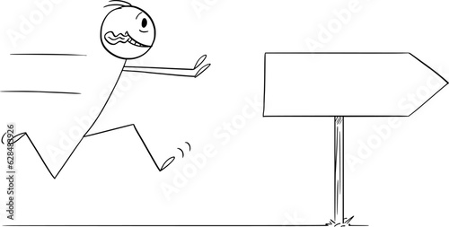 Person Eager, Keen or Long for Something , Vector Cartoon Stick Figure Illustration