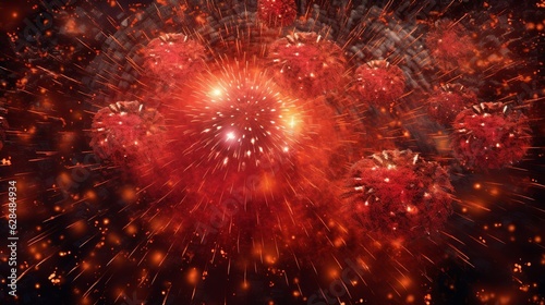 Republic day turkey fireworks background, Generative ai photo
