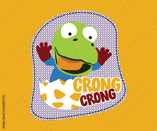crong character of pororo for applique and t shirt, toy sticker and poster