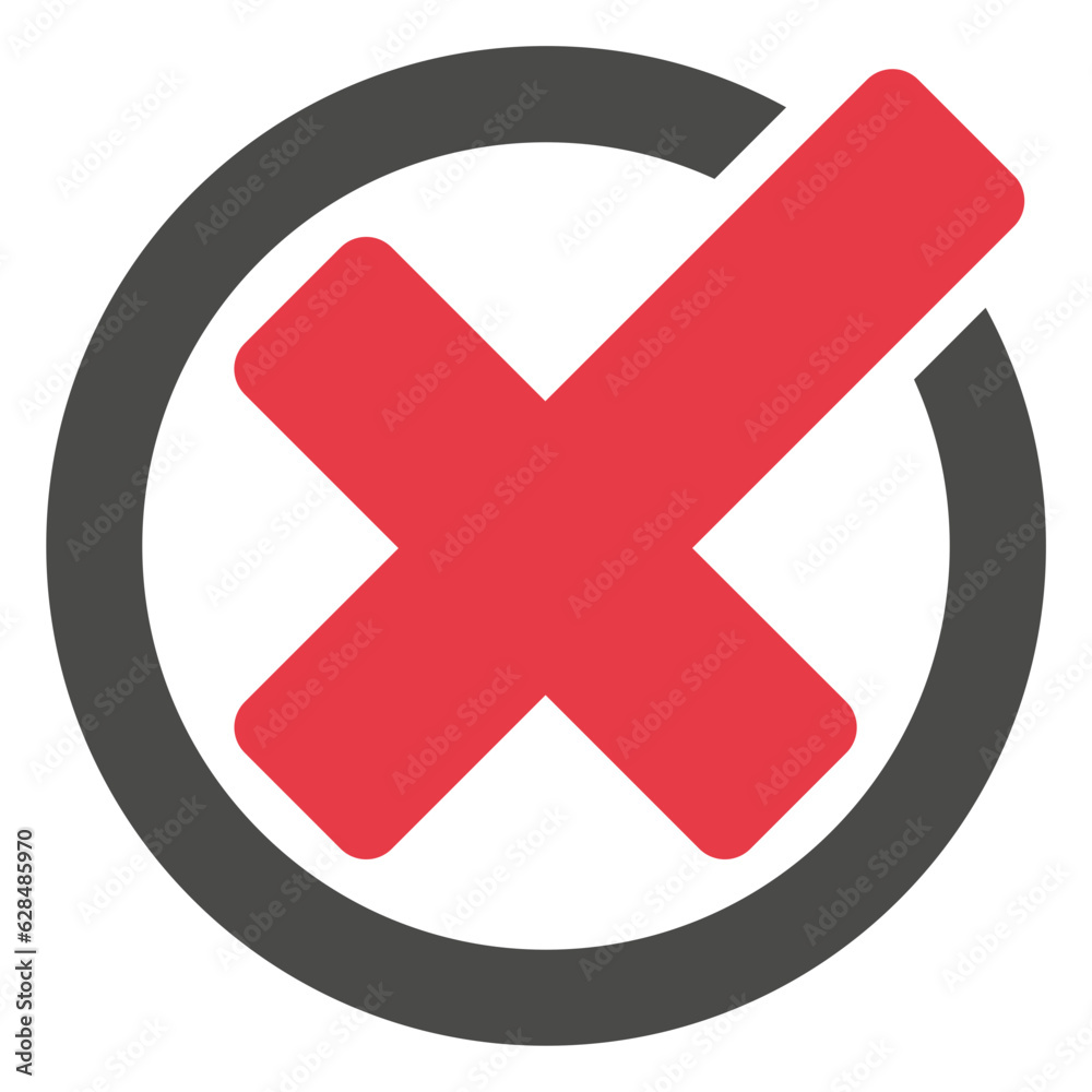 Obraz premium Check cross icon - Vector 