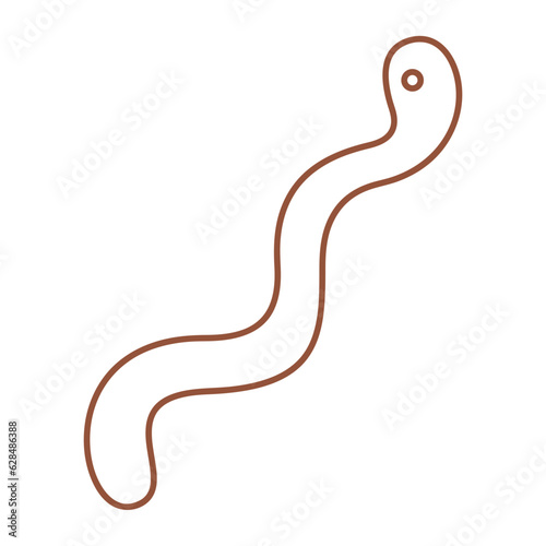 Snake doodle. A toy for a pet in the form of a snake. Line art clip art on white background.