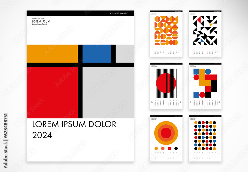 2024 Bauhaus Calendar Stock Template Adobe Stock