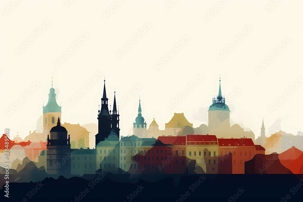 Minimalistic art depicting Czechia