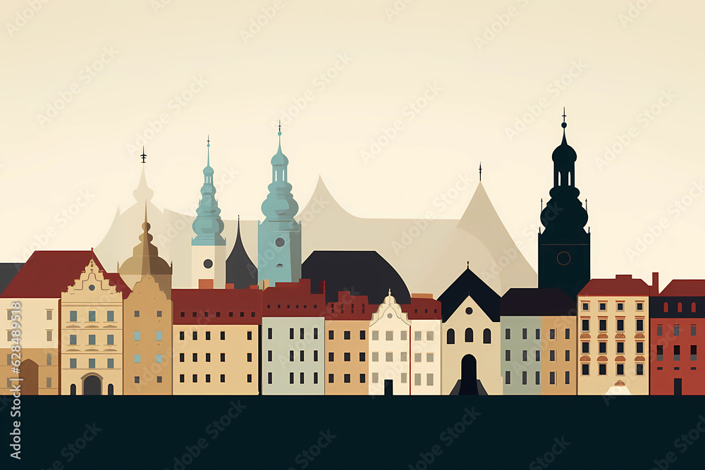Fototapeta premium Minimalistic art depicting Czechia