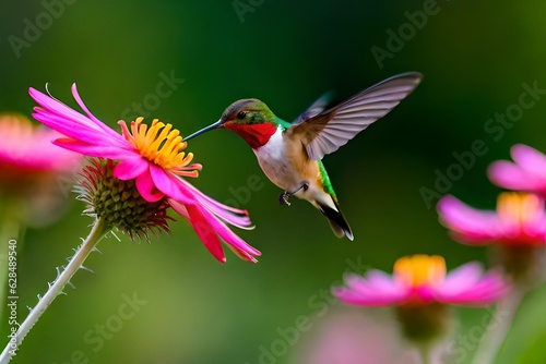 hummingbird and flower