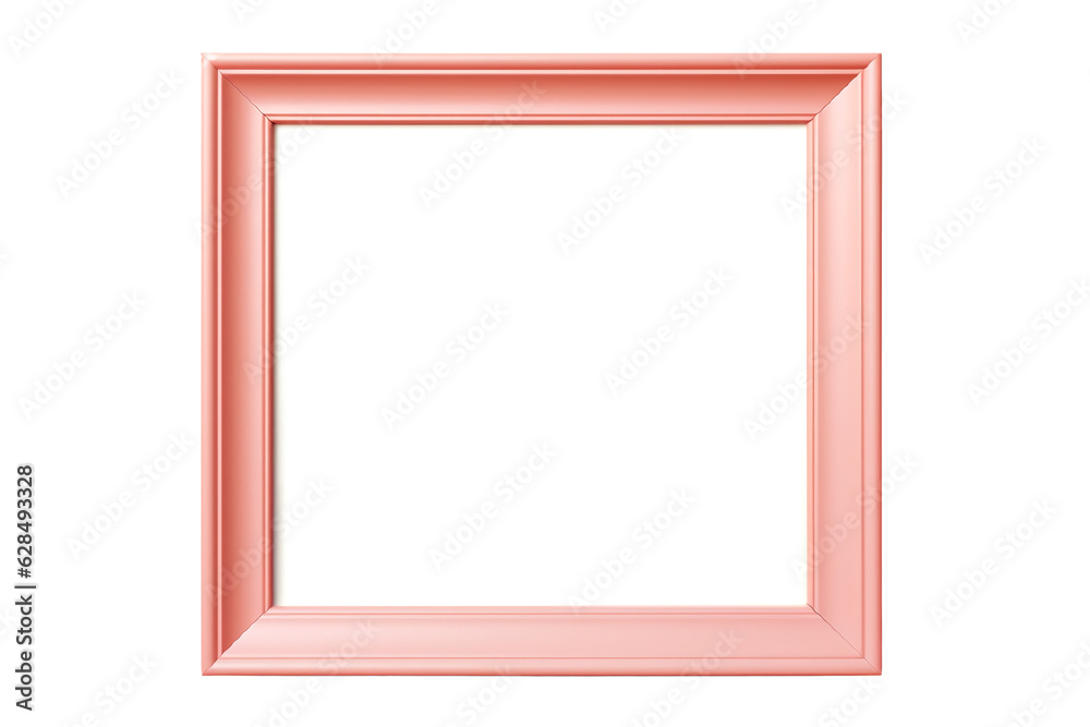 Pink square picture frame isolated on white background with empty space for image. Mockup for design, photo, poster. Pink square picture frame isolated on white background with empty space for image. Mockup for design, photo, poster.