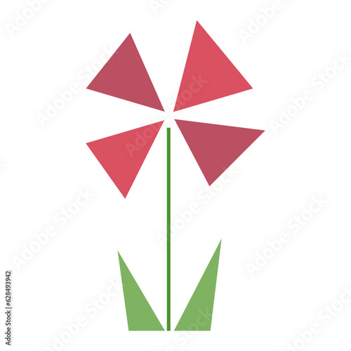 Nature in modern style. Abstract flower geometric style 