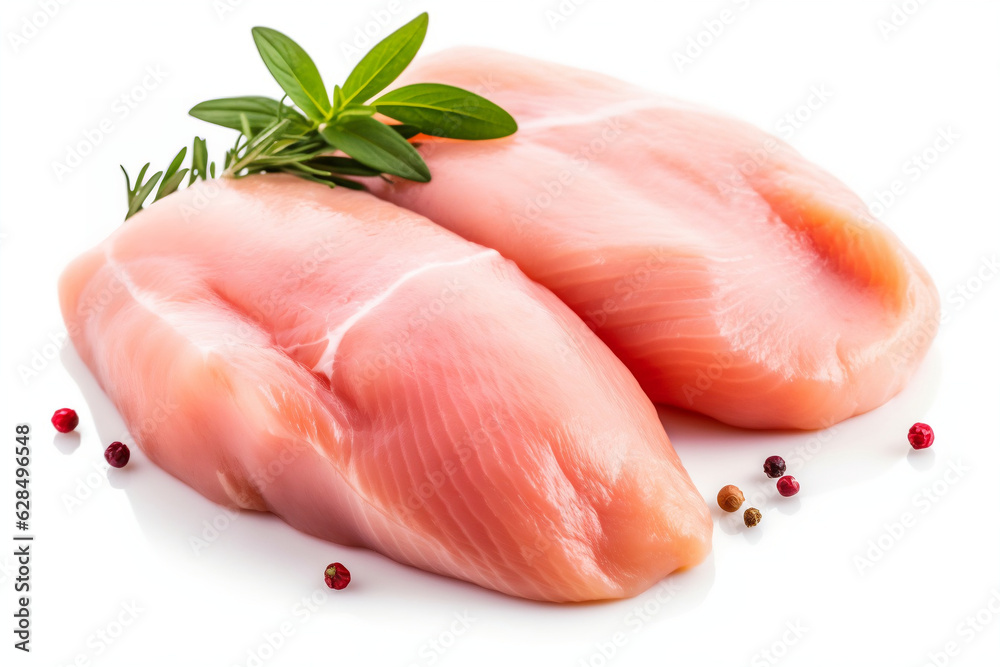 Succulent Delicacy: Fresh Raw Chicken Fillet Isolated on White Background - Tempting Stock Image for Sale Succulent Delicacy: Fresh Raw Chicken Fillet Isolated on White Background - Tempting Stock Image for Sale