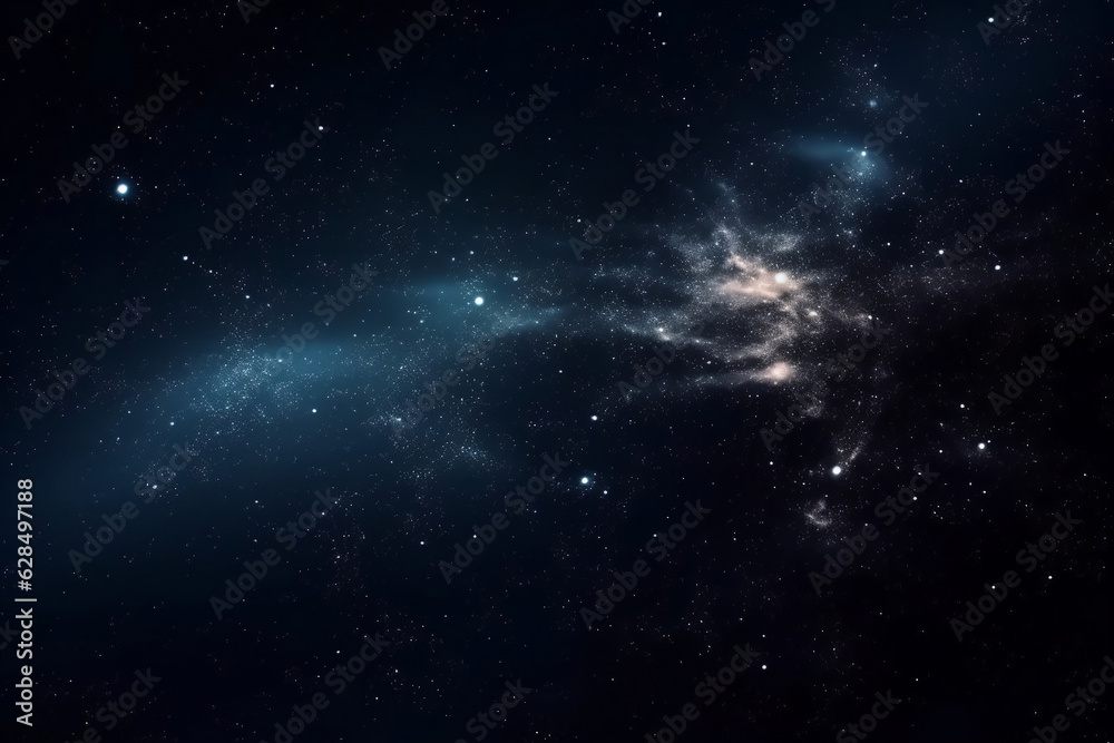 Starry Night Universe: Stars and Galaxy in Outer Space Sky - Mesmerizing Stock Image for Sale