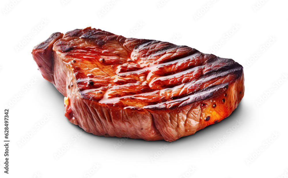 Hot grilled beef steak. Ai art. Cutout on transparent Hot grilled beef steak. Ai art. Cutout on transparent