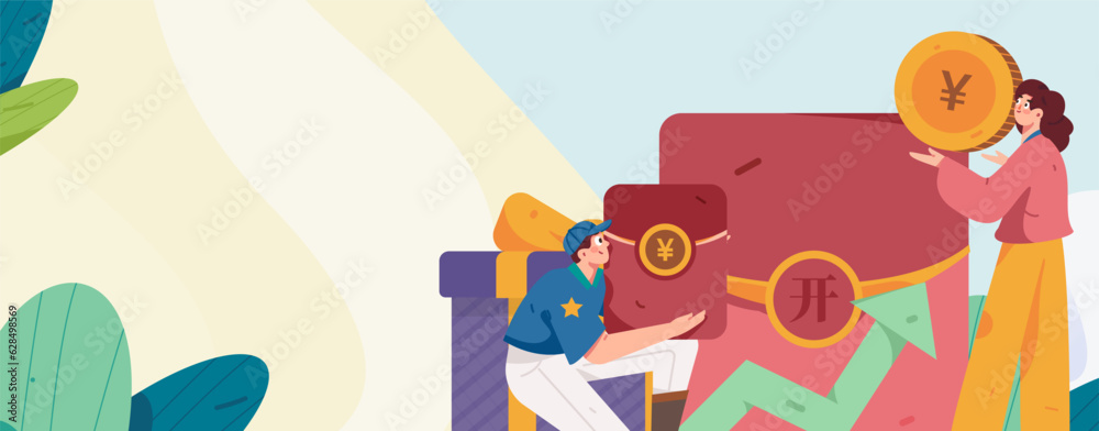 Holiday Shopping E-Commerce Online Shopping People Flat Vector Concept Operation Hand Drawn Illustration
