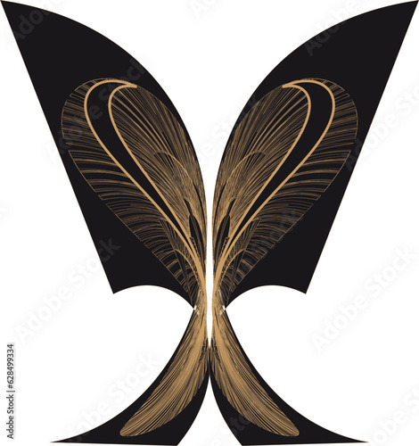 Butterfly, cobra, abstraction. Tattoo design