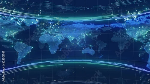 Revolving 3D world map