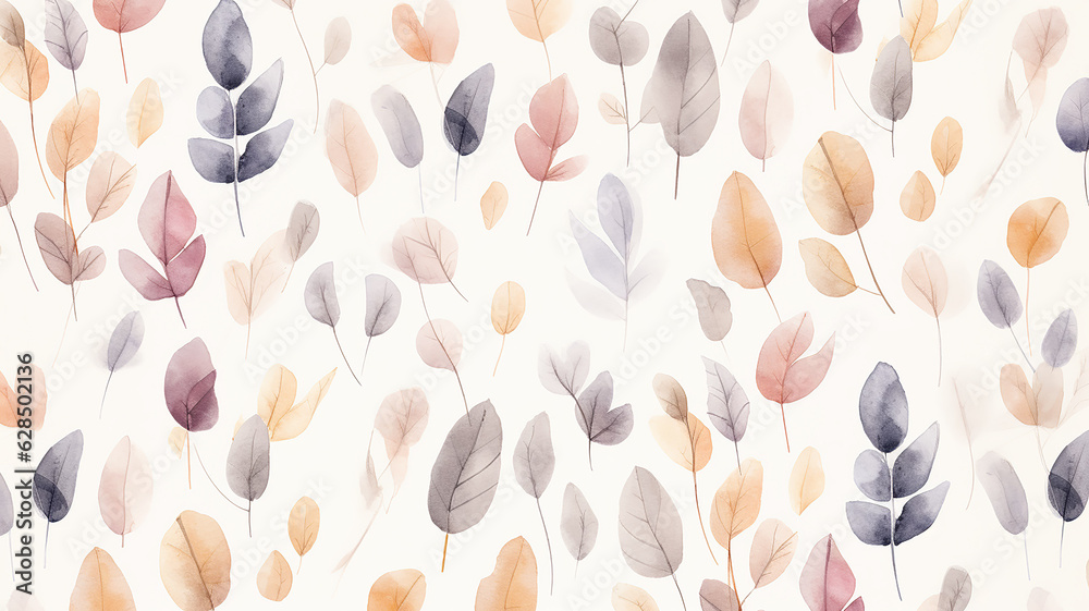 autumn leaves on a white background pattern soft pastel color autumn leaves on a white background pattern soft pastel color