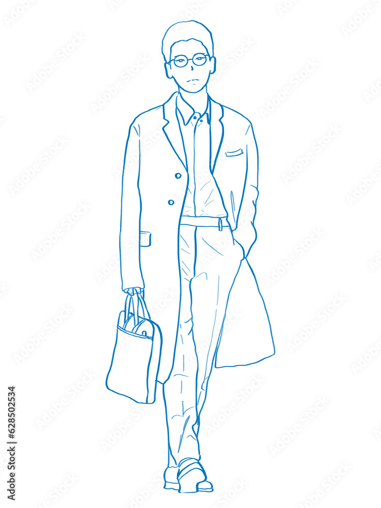young office worker illustration walking to work young office worker illustration walking to work
