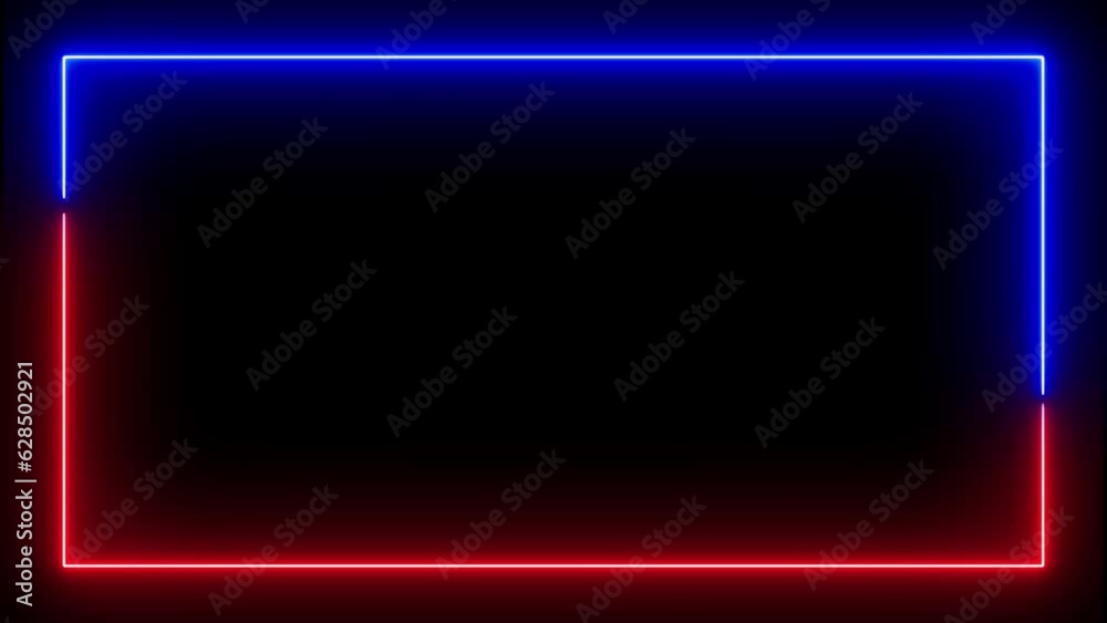 neon line frame . blue color abstract neon line. neon line frame . blue color abstract neon line.