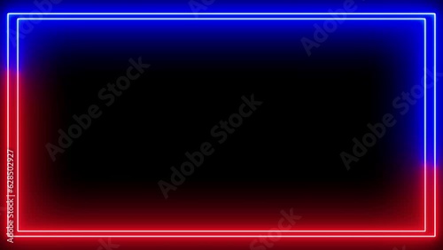 Wallpaper Mural neon line frame . blue color abstract neon line. Torontodigital.ca