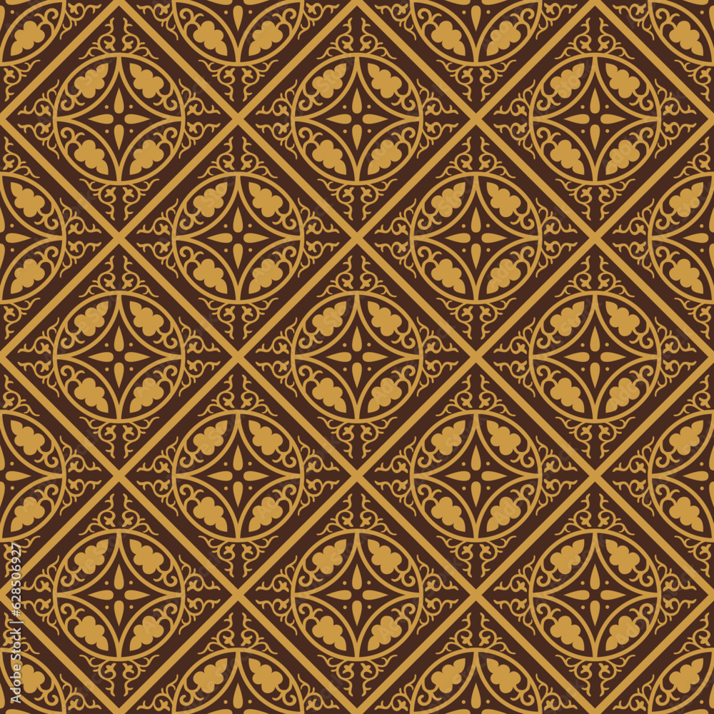 Decorative Floral tiles Vector Seamless. Traditional islamic style background. Abstract flower texture.