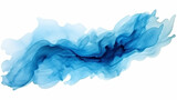 Blue brush stroke isolated on white background, Generative AI