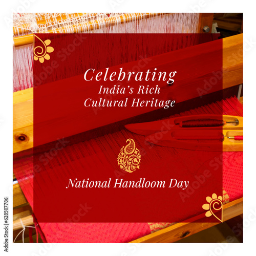 National Handloom day, India. Social Media Template Design Vector 