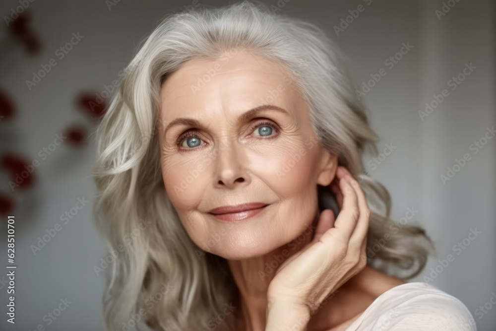 Mature old lady healthy face skin care beauty, Face care, Facial treatment, Cosmetology. Mature old lady healthy face skin care beauty, Face care, Facial treatment, Cosmetology.