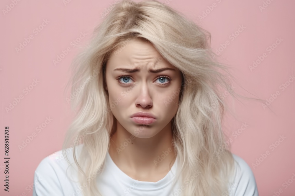 Sad woman, Frustrated confused female feels unhappy problem in personal life.